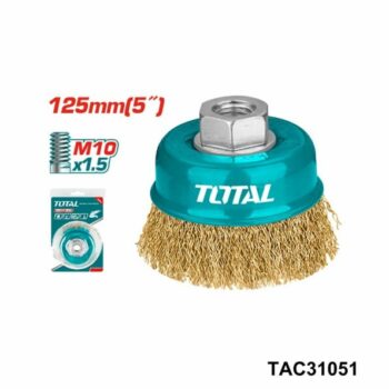 TOTAL brosse coupe metallique avec ecrou 125mm TAC31051