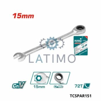 TOTAL Cle mixte a cliquet 15 TCSPAR151