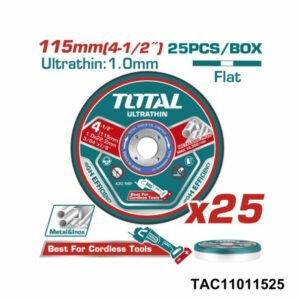 TOTAL disques de coupe ultra-minces pour inox-metaux 115×1 mm TAC11011525