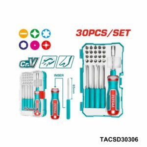 TOTAL Jeu 30 embouts de tournevis TACSD30306