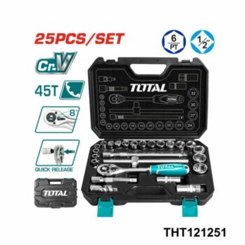 TOTAL Jeux de douilles 24 pcs 1/2 THT121242