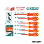 TOTAL jeu de 6 tournevis 1000v THTIS566