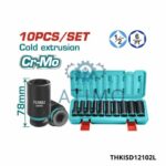 TOTAL Jeux de 10 douilles long impact THKISD12102L