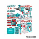 TOTAL Kit outillage 3en1 20v 2.4ah/ch TOSLI250591