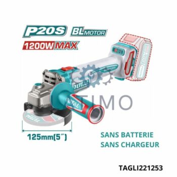 TOTAL Meuleuse 125mm 20v sans batterie sans chargeur TAGLI221253