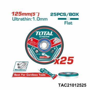 TOTAL Pack 25 disques a tronconner metal inox 125mm TAC21012525