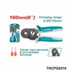 TOTAL pince a sertir à cliquet 160mm 6″ THCPG2510