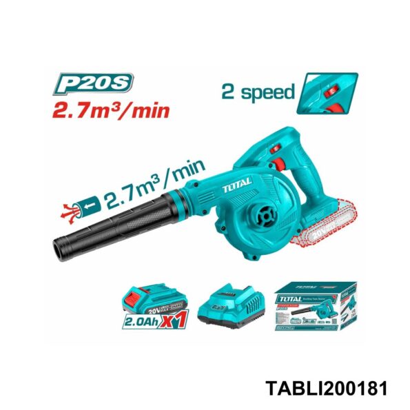 TOTAL souffleur sans fil 20v avec variateur TABLI200181