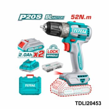 TOTAL visseuse perceuse 52nm a/2b brushless + acc TDLI20453