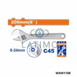 WADFOW Cle à molette chrome 8″ 200mm WAW1108