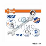 WADFOW cle mixte a cliquet rev 19mm WSA6119