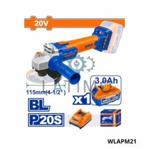 WADFOW Meuleuse sans fil 115mm 20v 3ah WLAPM21