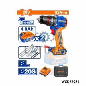 WADFOW Visseuse perceuse 20v 4ah metal 92nm WCDP9281